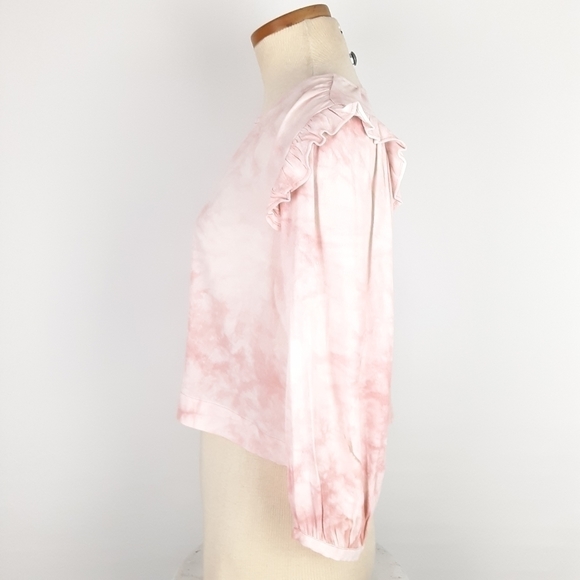 NWT Madewell Tie Dye Ruffle Shoulder Top XXS - Picture 5 of 12